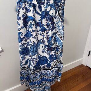 Figueroa Flower Blue and White Paisley Women's Skirt